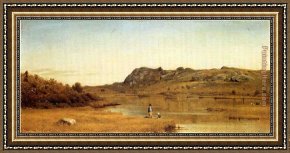 Cape Framed Paintings - Cape Ann, Massachusetts by Sanford Robinson Gifford