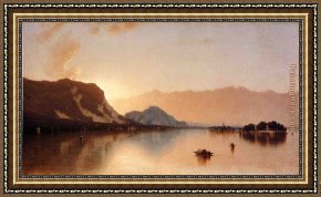 Maggiore Framed Paintings - Isola Bella in Lago Maggiore by Sanford Robinson Gifford