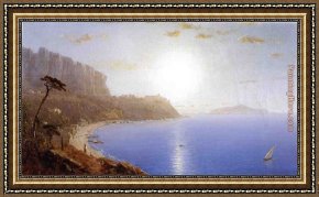 Design for The Grande Galerie in The Louvre Framed Paintings - La Marina Grande, Capri by Sanford Robinson Gifford