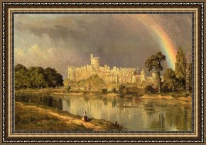 Study Framed Paintings - Study of Windsor Castle by Sanford Robinson Gifford