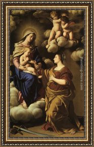 The Mystic Marriage of St. Catherine Framed Paintings - The Mystic Marriage of St. Catherine by Sassoferrato
