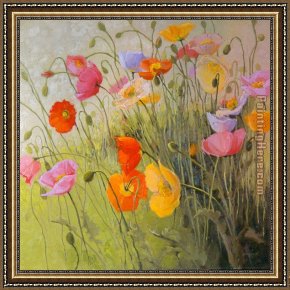 Dance Framed Paintings - Meadow Dance by Shirley Novak