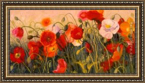 The Hunting Party Framed Paintings - Poppy Party by Shirley Novak