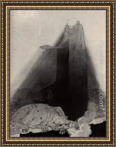 One of Their Gods Framed Paintings - Mung, the God of Death by Sidney H. Sime