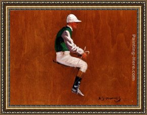 Study Framed Paintings - A Jockey Study For Hethersett Races by Sir Alfred James Munnings