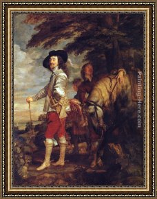 Sir Antony Van Dyck Framed Paintings - Charles I King of England at the Hunt by Sir Antony van Dyck
