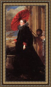 Sir Antony Van Dyck Framed Paintings - Marchesa Elena Grimaldi by Sir Antony van Dyck