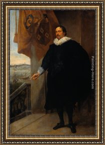 Nicolaes Woutersz Van Der Meer Framed Paintings - Nicolaes van der Borght, Merchant of Antwerp by Sir Antony van Dyck
