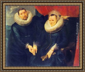 Sir Antony Van Dyck Framed Paintings - Portrait of a Married Couple by Sir Antony van Dyck