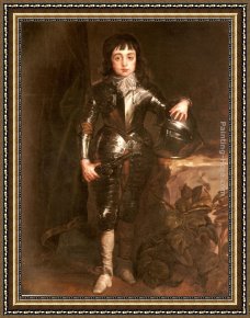 Sir Antony Van Dyck Framed Paintings - Portrait of Charles II When Prince of Wales by Sir Antony van Dyck