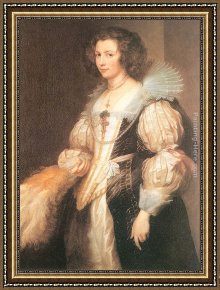 Sir Antony Van Dyck Framed Paintings - Portrait of Maria Lugia de Tassis by Sir Antony van Dyck