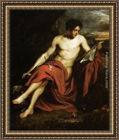 Sir Antony Van Dyck Framed Paintings - Saint John the Baptist in the Wilderness by Sir Antony van Dyck
