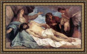 The Lamentation Over The Dead Christ Framed Paintings - The Lamentation of Christ by Sir Antony van Dyck