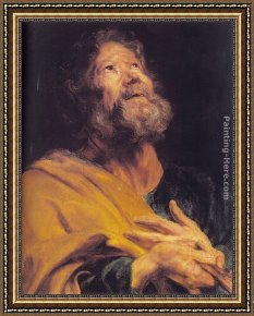 Sir Antony Van Dyck Framed Paintings - The Penitent Apostle Peter by Sir Antony van Dyck