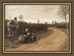 Hard Framed Paintings - Hard Times by Sir Hubert von Herkomer