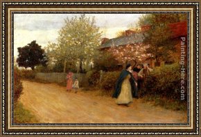 Hubert Framed Paintings - Our Village Nurse by Sir Hubert von Herkomer