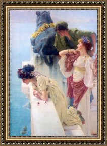 Sir Hubert Von Herkomer Framed Paintings - A coign of vantage by Sir Lawrence Alma-Tadema