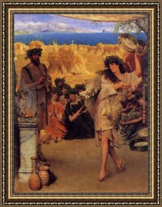 Corn Festival, (la Fiesta Del Maiz) Framed Paintings - A Harvest Festival by Sir Lawrence Alma-Tadema