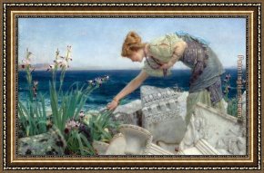 Sir Hubert Von Herkomer Framed Paintings - Among the Ruins by Sir Lawrence Alma-Tadema