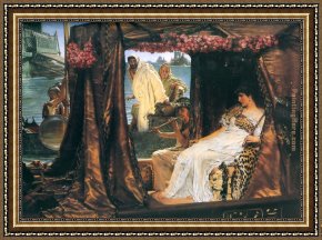 Cleopatra Testing Poisons on Condemned Prisoners Cropped Framed Paintings - Antony and Cleopatra by Sir Lawrence Alma-Tadema