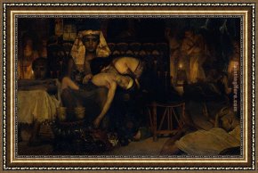 The Death of Demosthenes Framed Paintings - Death of the Pharaoh's Firstborn Son by Sir Lawrence Alma-Tadema