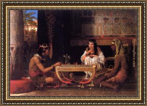 Sir Hubert Von Herkomer Framed Paintings - Egyptian Chess Players by Sir Lawrence Alma-Tadema