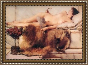 Sir Hubert Von Herkomer Framed Paintings - In the Tepidarium by Sir Lawrence Alma-Tadema