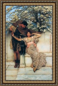 Spring Framed Paintings - promise of spring by Sir Lawrence Alma-Tadema