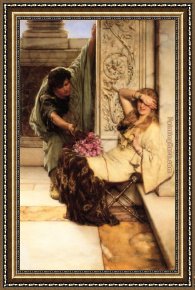 Sir Hubert Von Herkomer Framed Paintings - Shy by Sir Lawrence Alma-Tadema