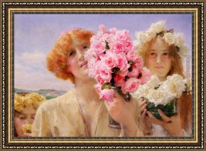 Summer Framed Paintings - Summer Offering by Sir Lawrence Alma-Tadema