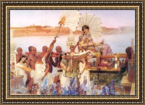 Moses Framed Paintings - The Finding of Moses by Sir Lawrence Alma-Tadema