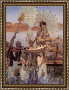 Moses Framed Paintings - The Finding of Moses detail by Sir Lawrence Alma-Tadema