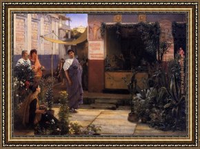 The Slave Market Framed Paintings - The Flower Market by Sir Lawrence Alma-Tadema