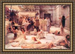 Woman with a Parasol 1 Framed Paintings - The Women of Amphissa by Sir Lawrence Alma-Tadema