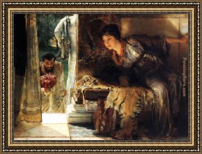 Sir Hubert Von Herkomer Framed Paintings - Welcome Footsteps by Sir Lawrence Alma-Tadema