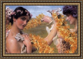 Return Framed Paintings - When Flowers Return by Sir Lawrence Alma-Tadema