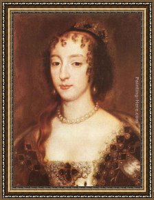 Caterina Cornaro, Queen of Cyprus Framed Paintings - Henrietta Maria of France, Queen of England by Sir Peter Lely