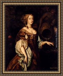 Diana And Acteon Framed Paintings - Portrait Of Diana, Countess Of Ailesbury by Sir Peter Lely