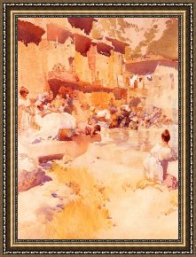 The Bunch of Violets Framed Paintings - Violet Shades by Sir William Russell Flint