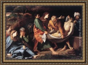 Entombment Framed Paintings - The Entombment of Christ by Sisto Badalocchio