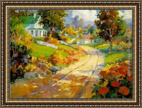 The Day's Bag Framed Paintings - A Crisp Autumn Day by Songer Steve