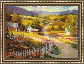 Hills of Tuscany I Framed Paintings - Rolling Hills by Songer Steve