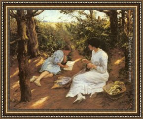 Stanhope Alexander Forbes Framed Paintings - Amongst the Pines by Stanhope Alexander Forbes