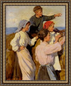 Stanhope Alexander Forbes Framed Paintings - Study For "The Fleet In Sight" by Stanhope Alexander Forbes