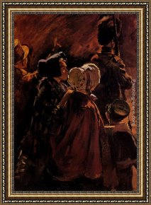 Stanhope Alexander Forbes Framed Paintings - Study For The Destruction Of The Royal Exchange In 1838 by Stanhope Alexander Forbes