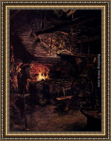 Stanhope Alexander Forbes Framed Paintings - The Blacksmith's Shop by Stanhope Alexander Forbes