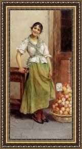 The Carpet Seller Framed Paintings - The Peach Seller by Stefano Novo