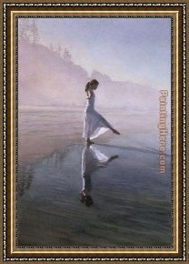 Dancing in The Wind Framed Paintings - Dancing on the Shore by Steve Hanks