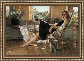 Quiet Thoughts Framed Paintings - Quiet Rapport by Steve Hanks