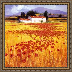 Mountain Poppies III Framed Paintings - Poppies by Steve Thoms